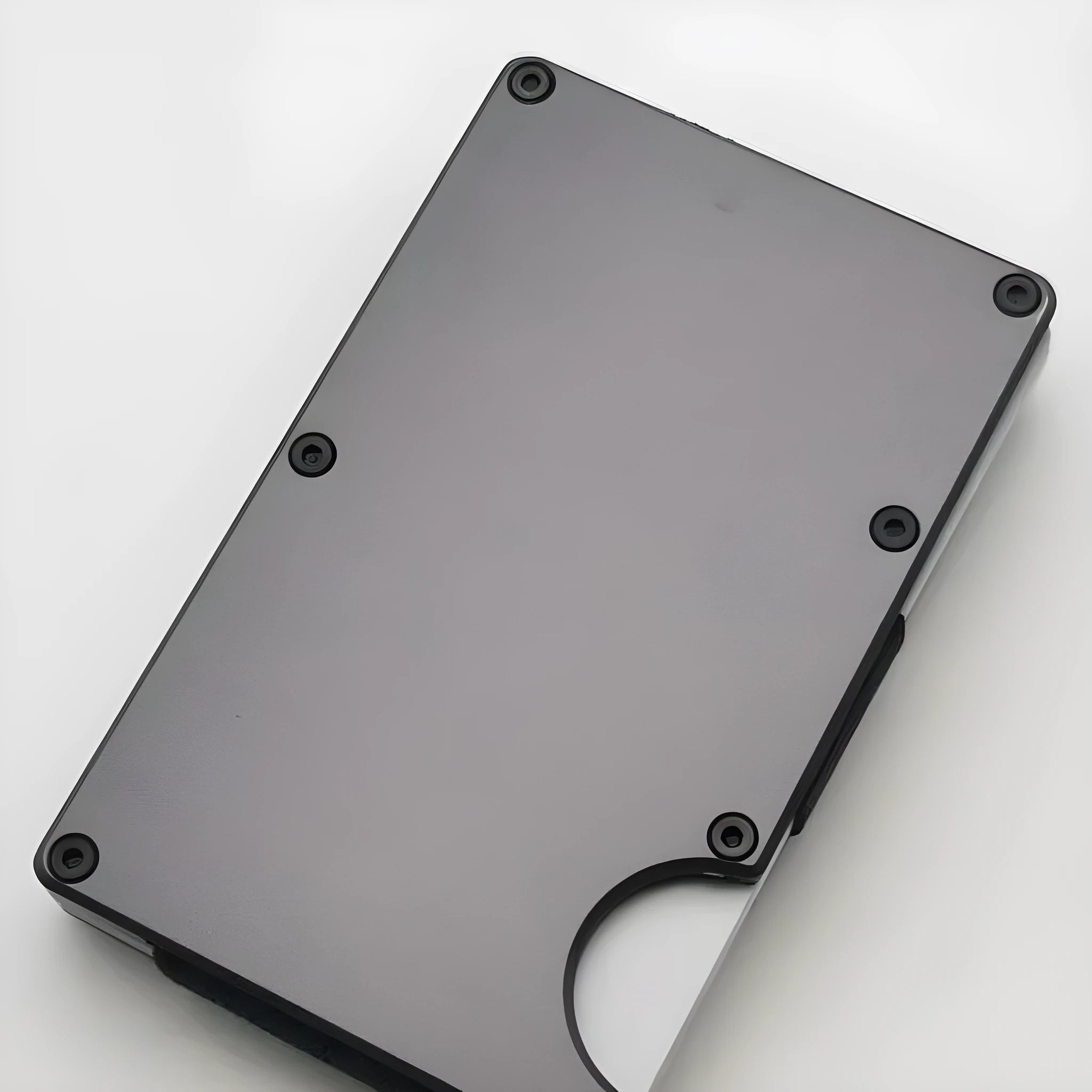 Carbon fibre credit card wallet in aluminium alloy grey with RFID protection