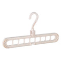 Plastic clothes hanger hook with rotating handle in various colours including pink and green.