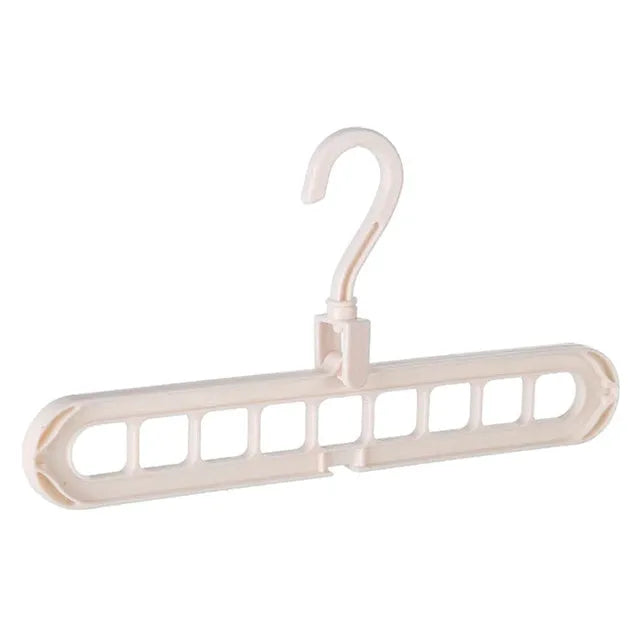 Plastic clothes hanger hook with rotating handle in various colours including pink and green.