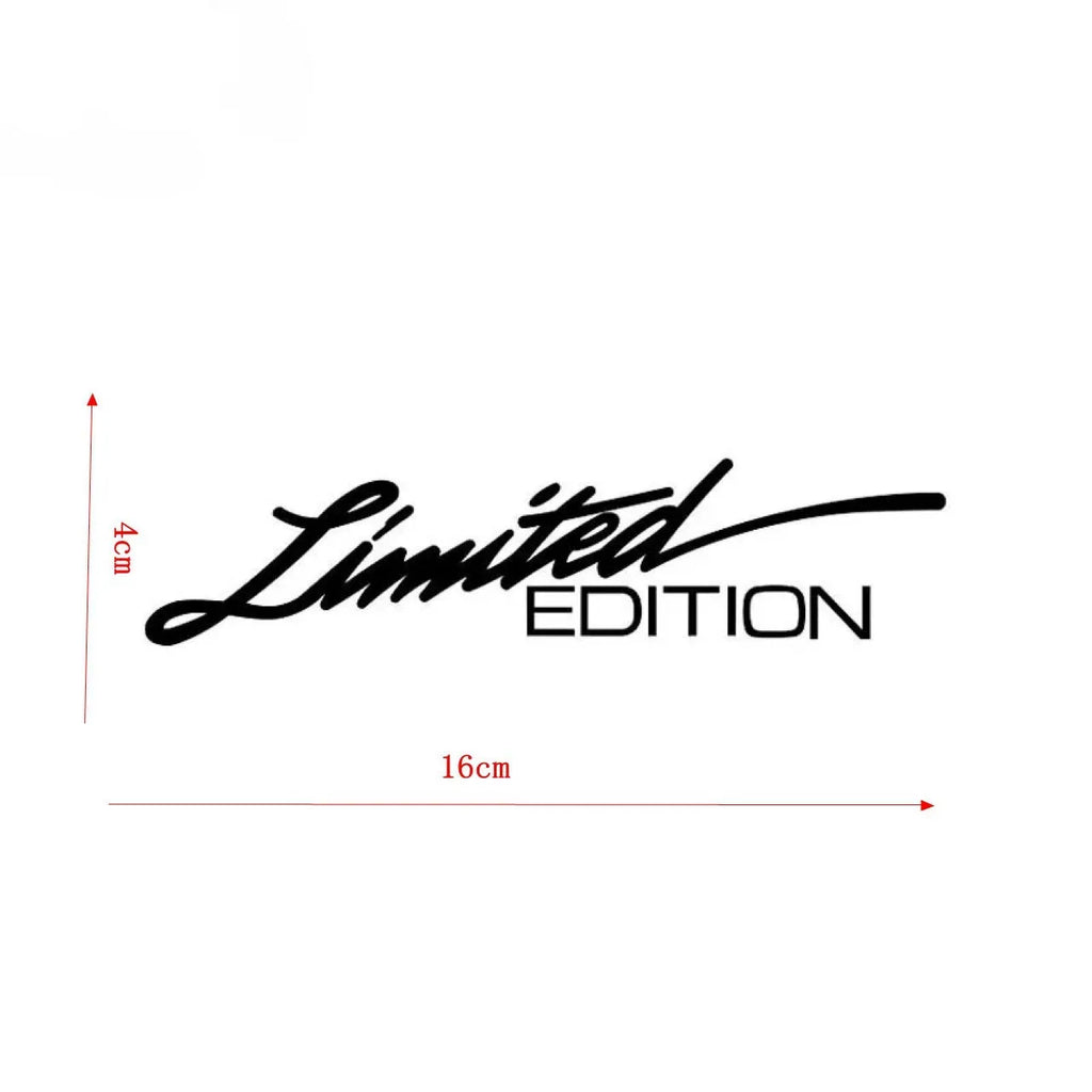 Black laser reflective car sticker with custom text design on PET film for vehicle windows or bodywork.