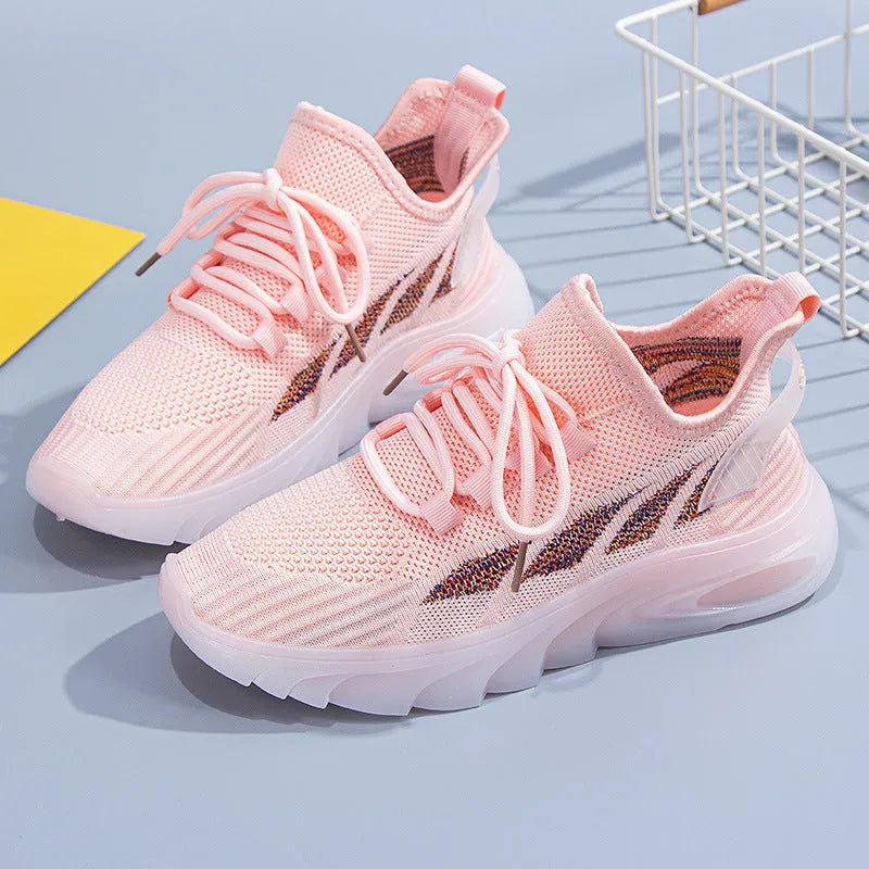 Women's cowhide leather summer sports casual shoes in white with a high ankle cut and round toe.