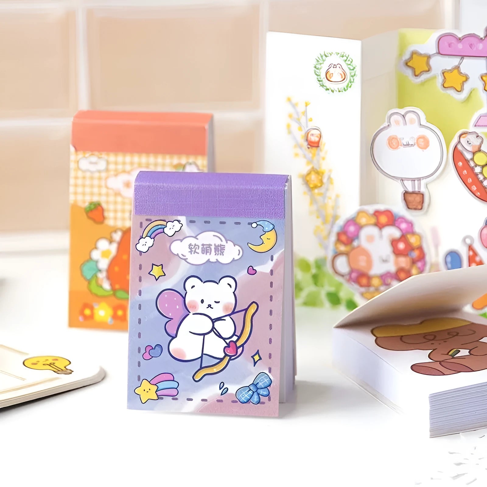 Sheet of 50 Japanese cartoon character stickers in a 40x60mm size for notebooks and screen protectors.
