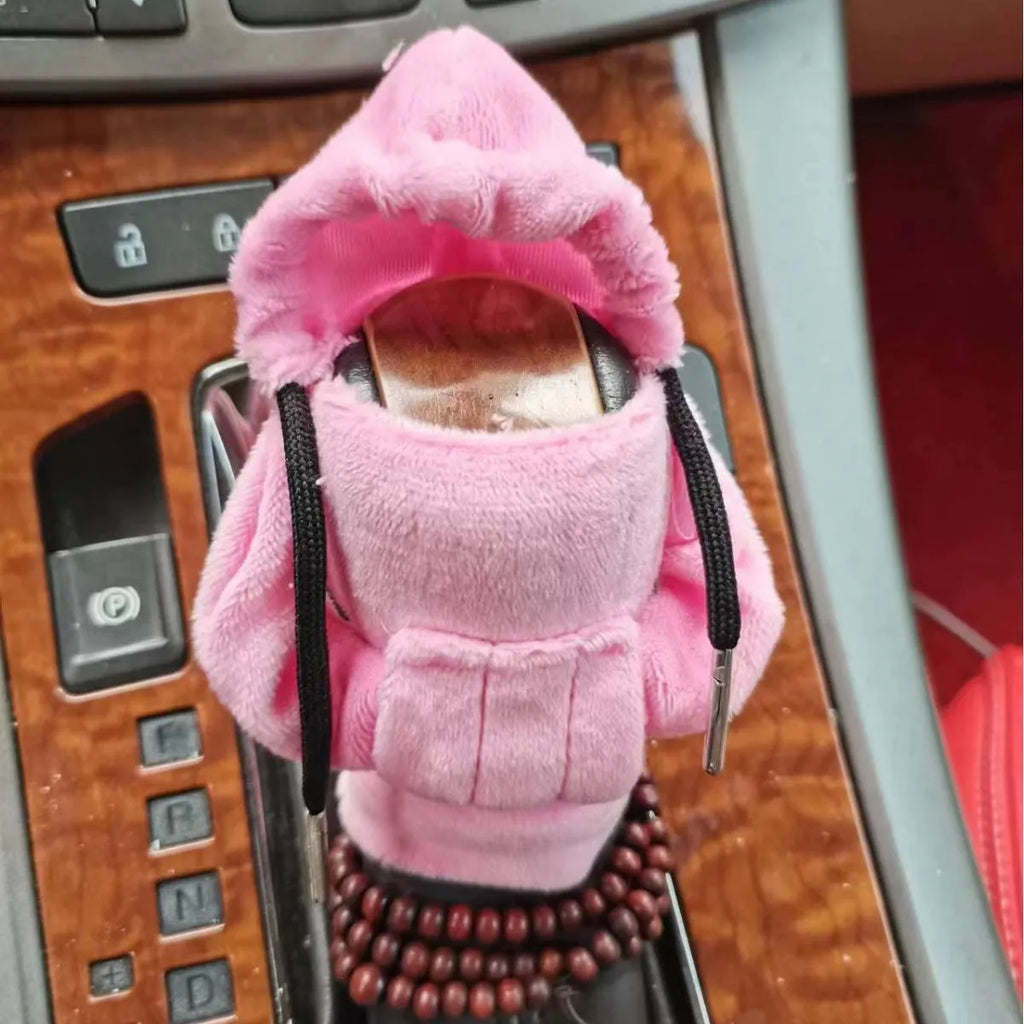 Dutch velvet car gear handle sleeve in multiple colours showing tight and loose fit versions