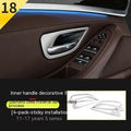 Set of four ABS stainless steel decorative strip stickers for BMW 5 Series interior door handles.