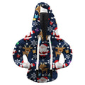 Polyester car gear handle cover in festive Santa Claus and Snowman designs, dustproof decoration for gearstick knob.