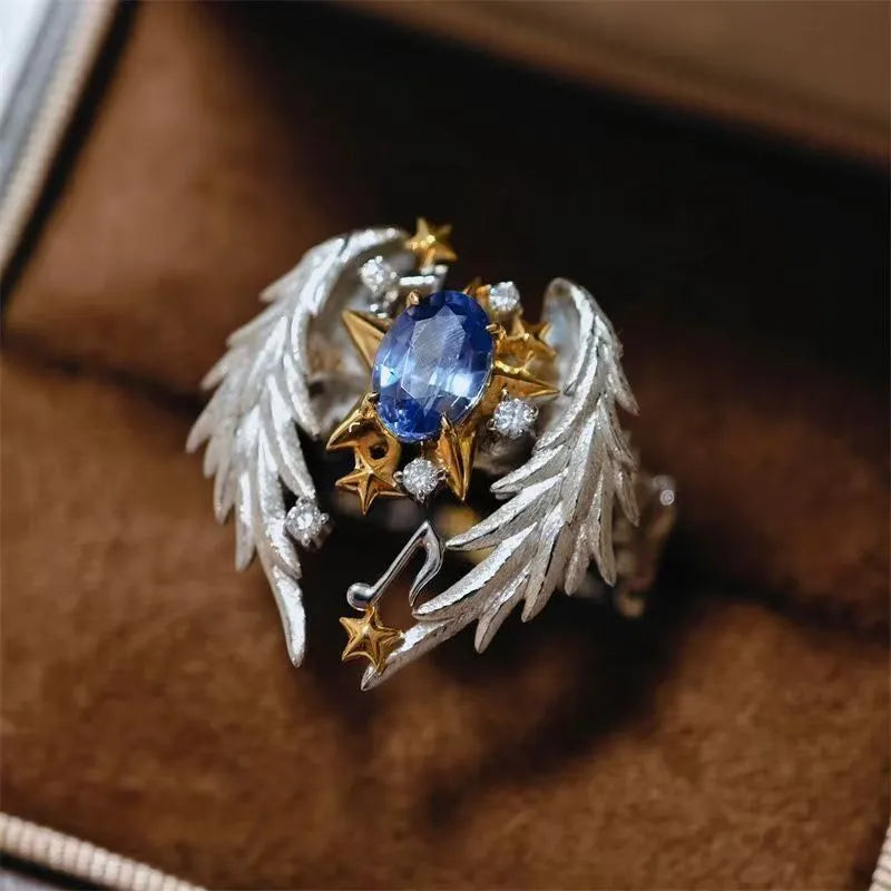 Adjustable geometric alloy ring with open mouth design in fashion OL style