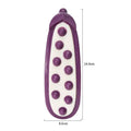 Green and purple meat-scented durable dog chew toys shown in large and small sizes.