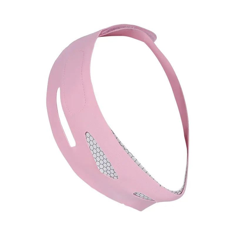 Pink and black elastic V face bandage facial care tool with adjustable support