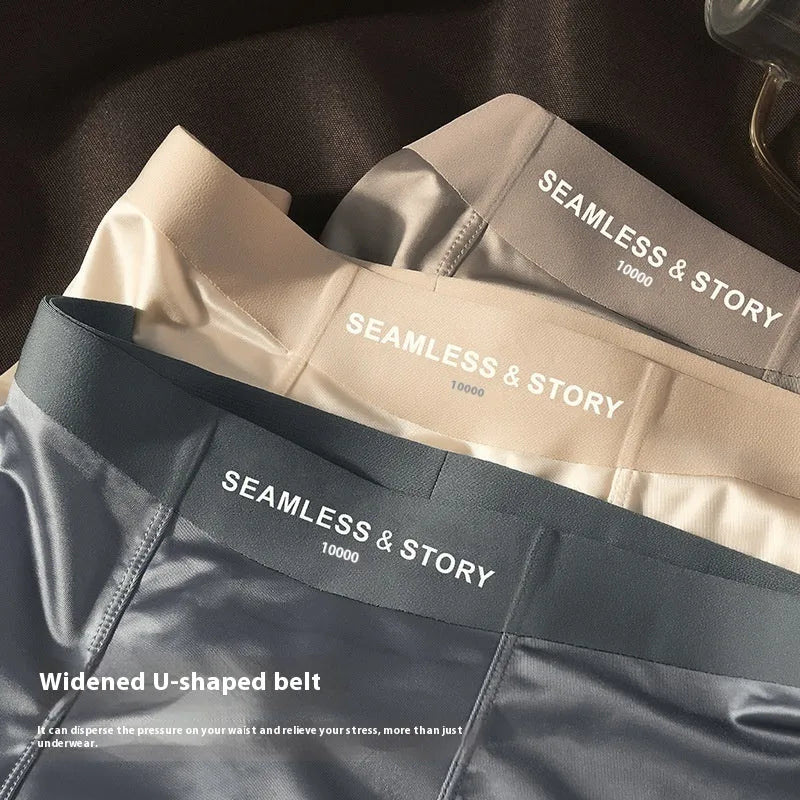 Men's ice silk underwear in multiple colours showing mid waist design