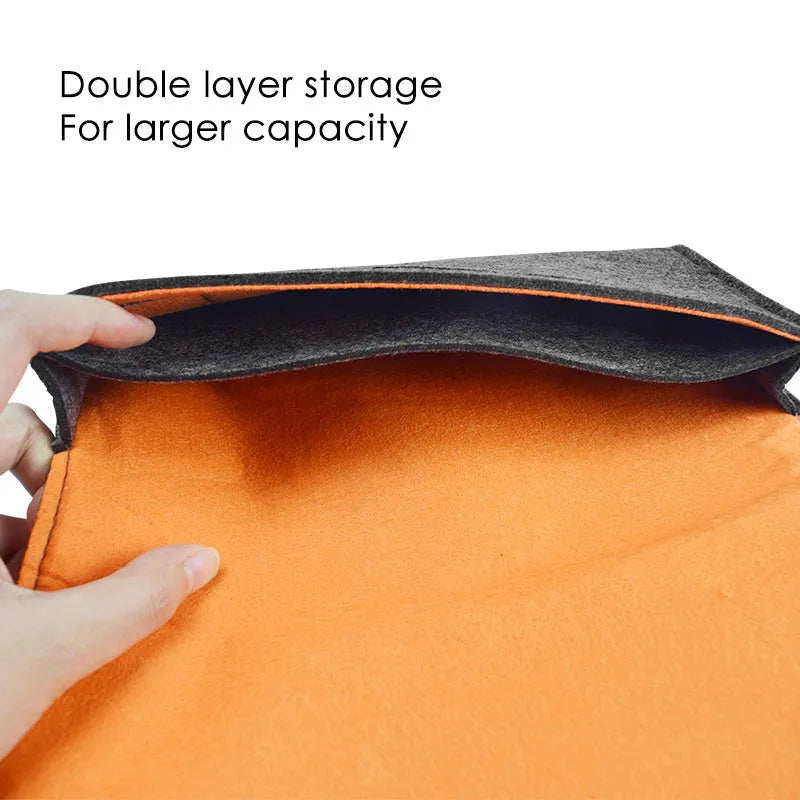 Black felt pouch case for Nintendo Switch console with game card storage slots