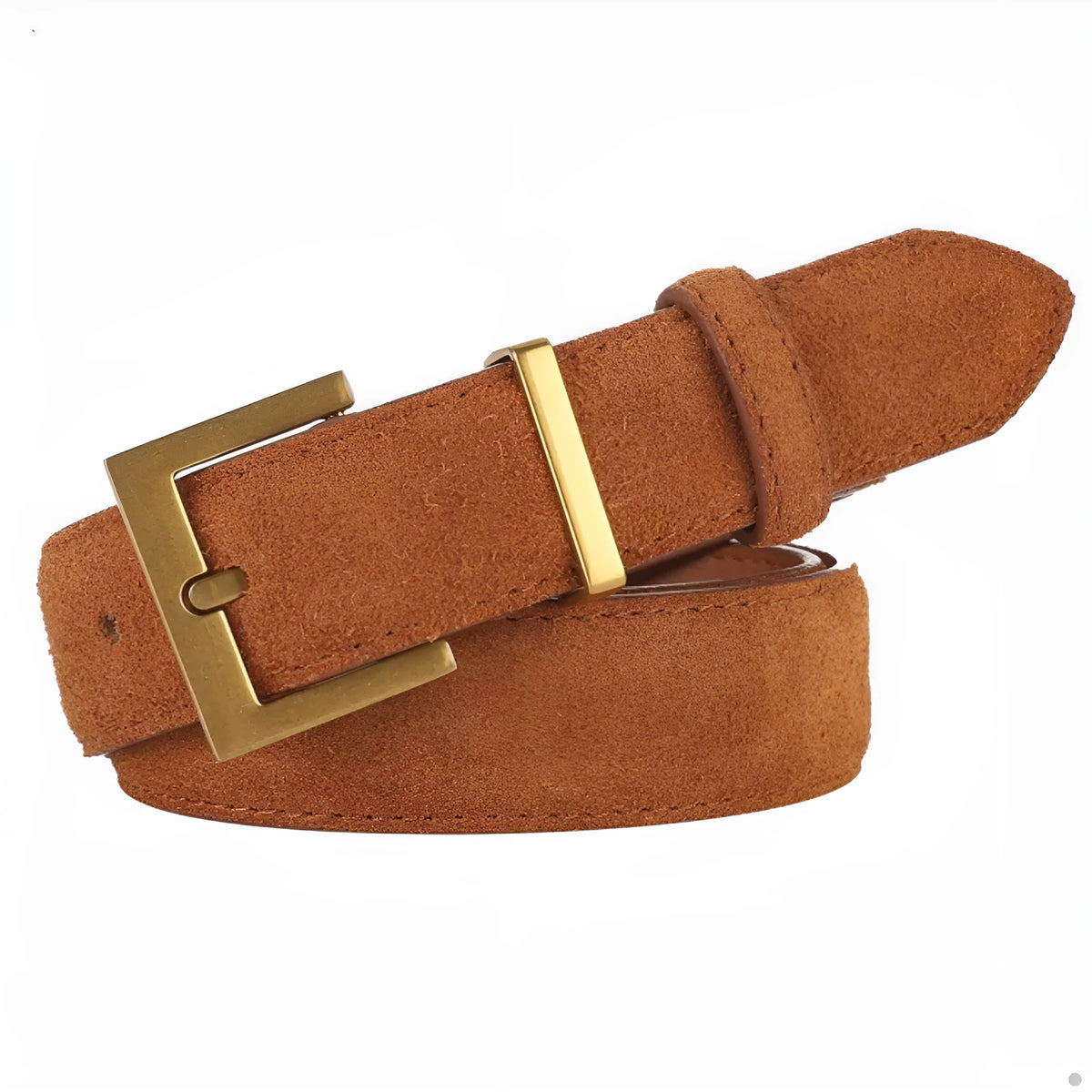 Ladies leather belt with quadrilateral pin buckle in black colour for dresses and coats