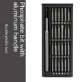 24 in 1 magnetic screwdriver set with aluminium and plastic handles showing bits and cutter bars