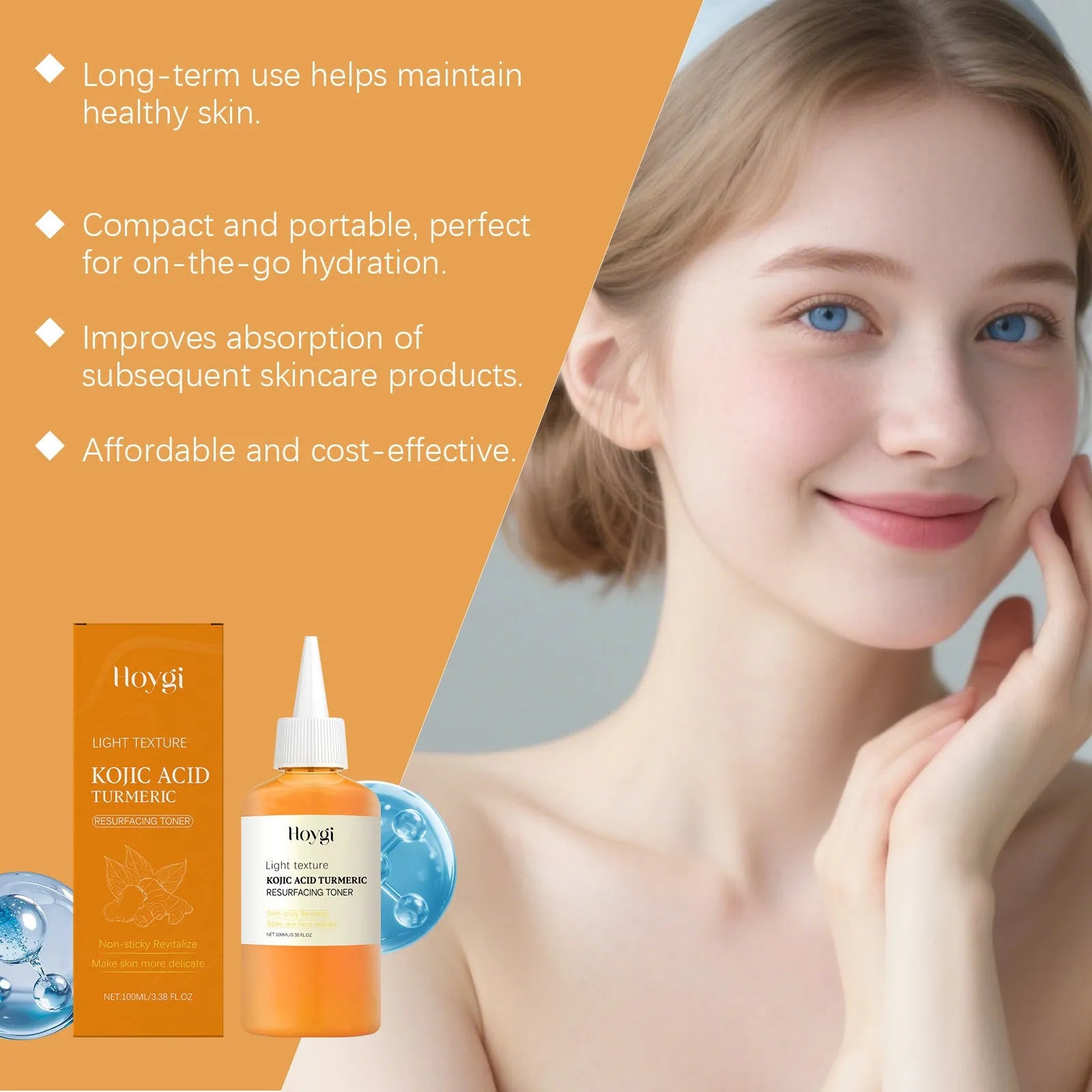 Turmeric Moisturizing Water 100ml container with non-oily formula for daily facial care