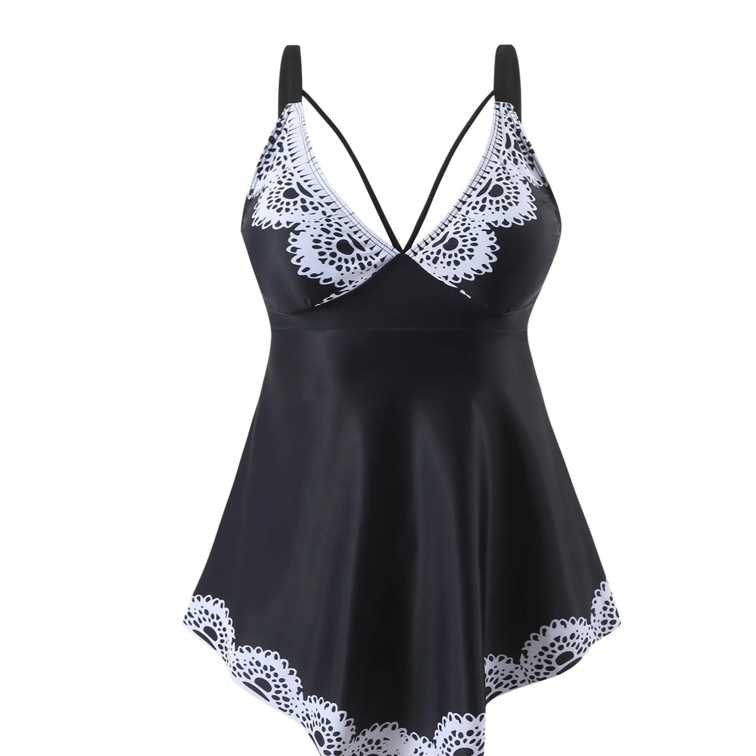 Plus size two-piece swimsuit bikini set in quick-drying polyester fabric