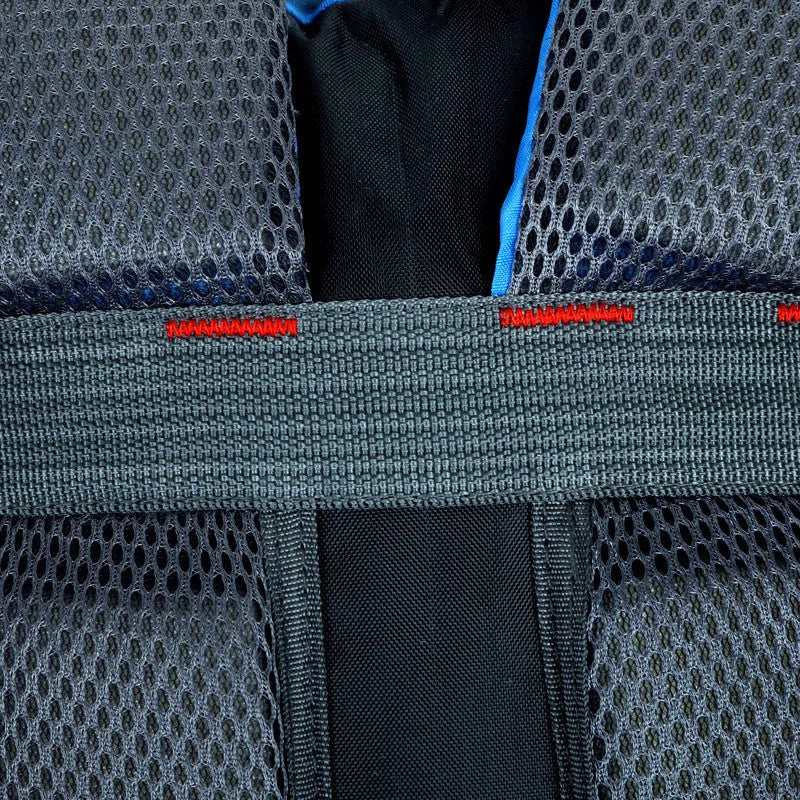 Large Oxford cloth travel backpack showing computer compartment, measuring 31cm wide by 51cm high by 19cm deep