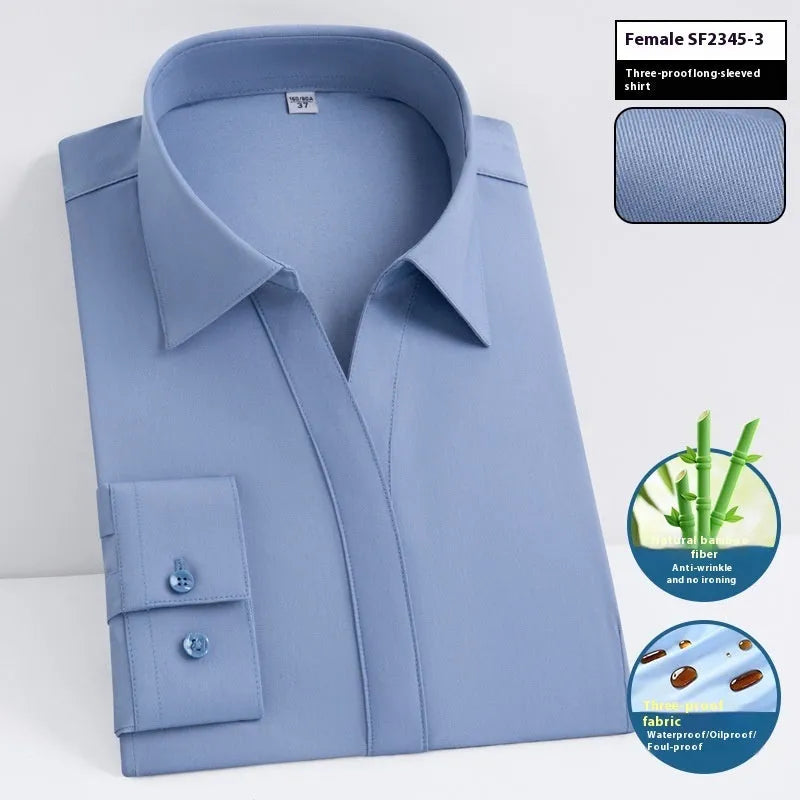 Mens bamboo fibre business shirt with waterproof and stain resistant properties in slim fit design