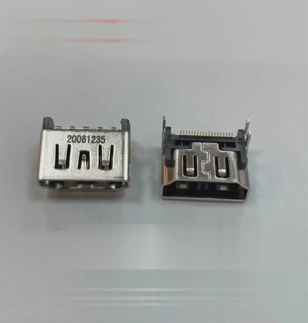 Silver HDMI host interface socket for arcade gaming machine connections and repairs