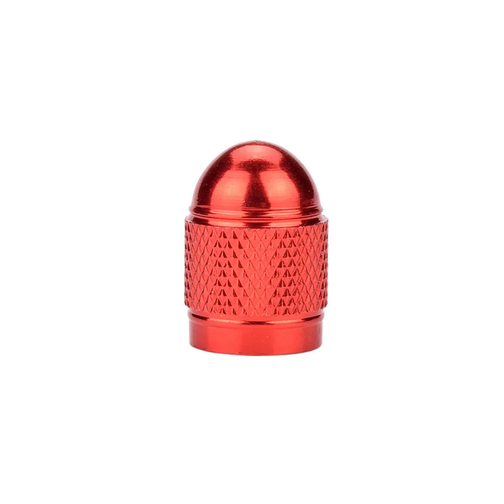 Aluminium mountain bike tyre valve dust cap with decorative beads and chain in multiple colours