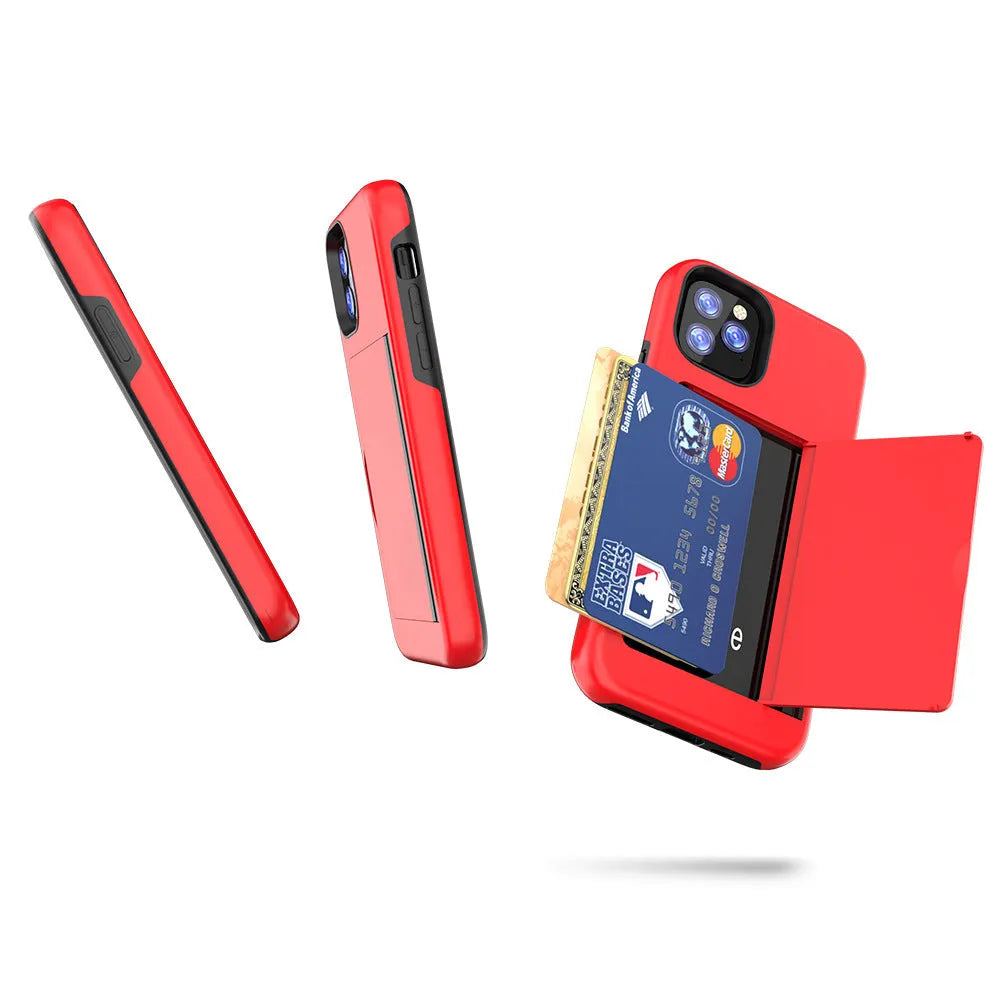 Slim black mobile phone shell for iPhone 11 Pro Max showing back cover design with TPU and PC materials.