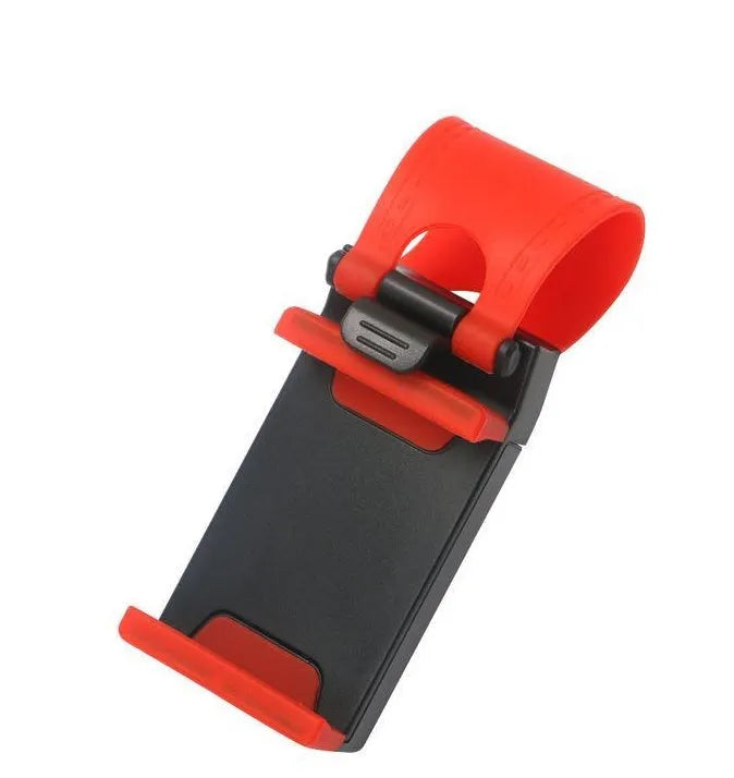 Black universal steering wheel phone mount clip holder for smartphones