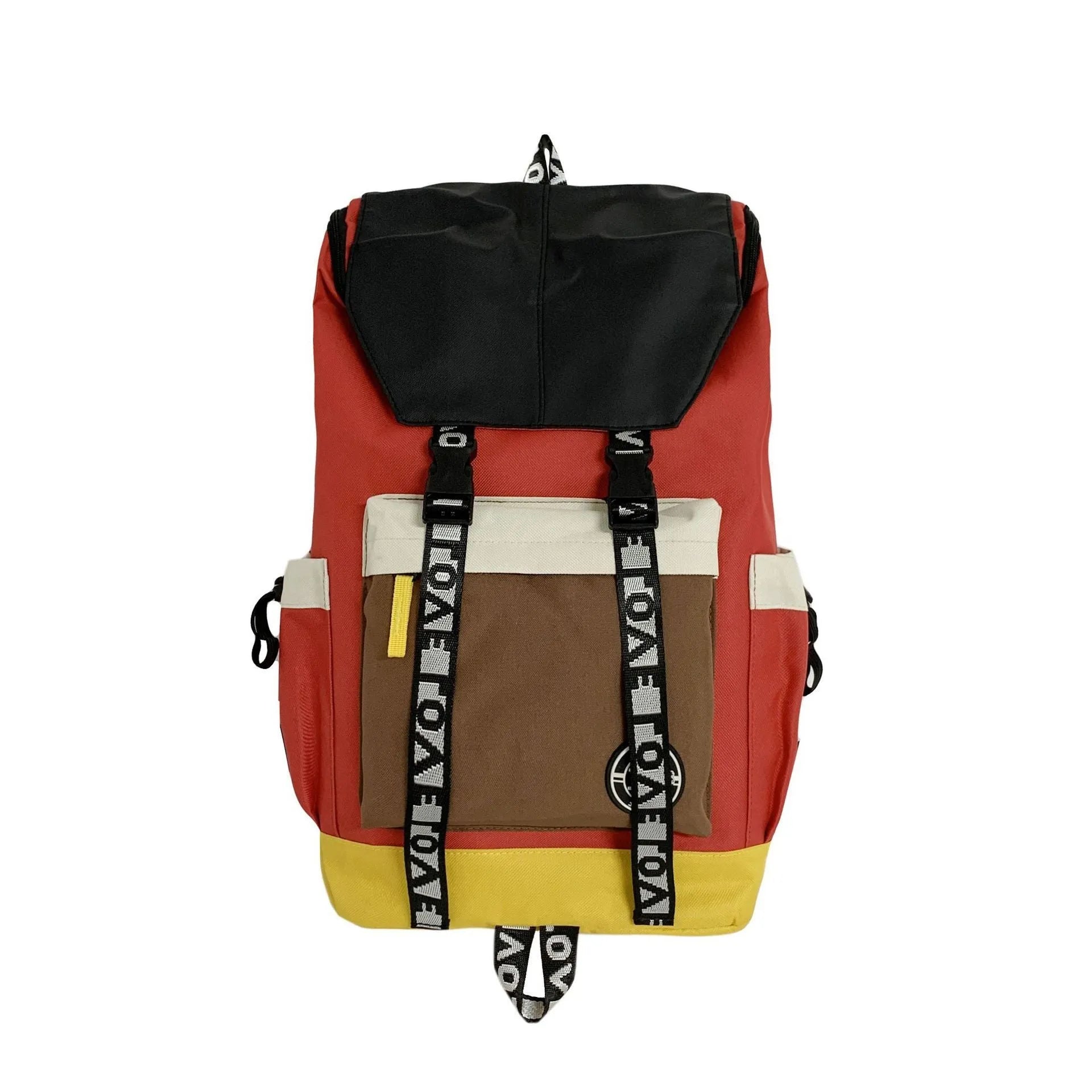 Oxford cloth backpack in black green or red with 32cm width and 17cm depth for students