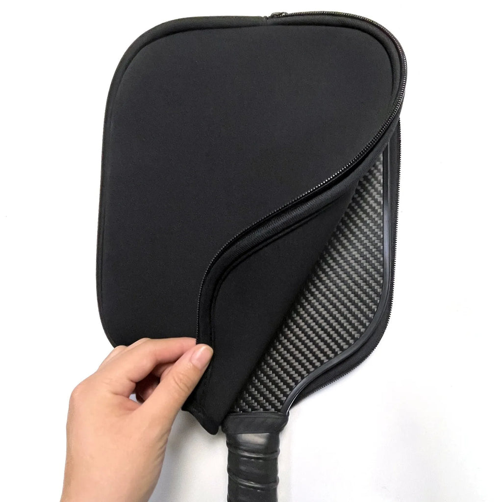 Black neoprene protective sleeve for a table tennis racket