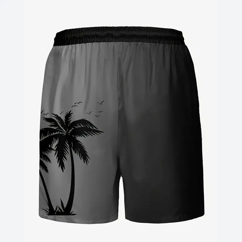 Men's loose-fitting beach pants shorts in solid colour with sporty leisure style for summer wear