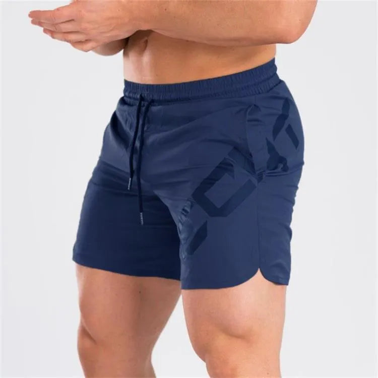 Men's black knee-length running shorts with quick-dry fabric for summer training