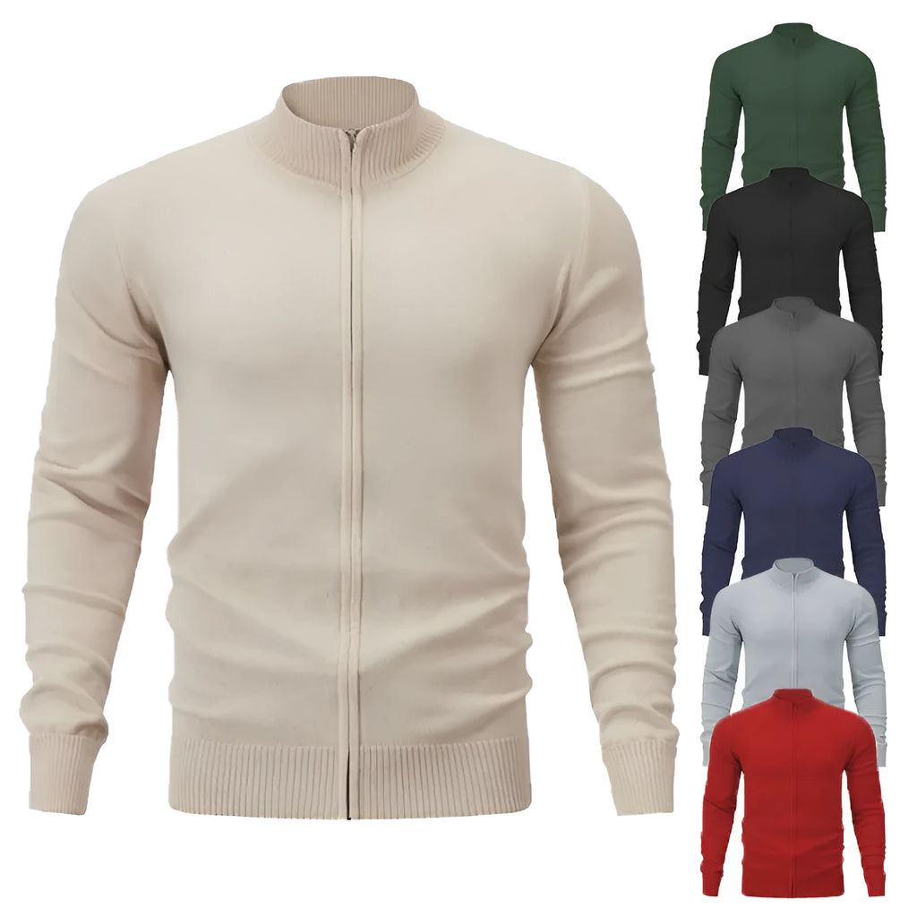 Casual zip-front cotton sports sweater in a loose fit, shown in a solid colour.