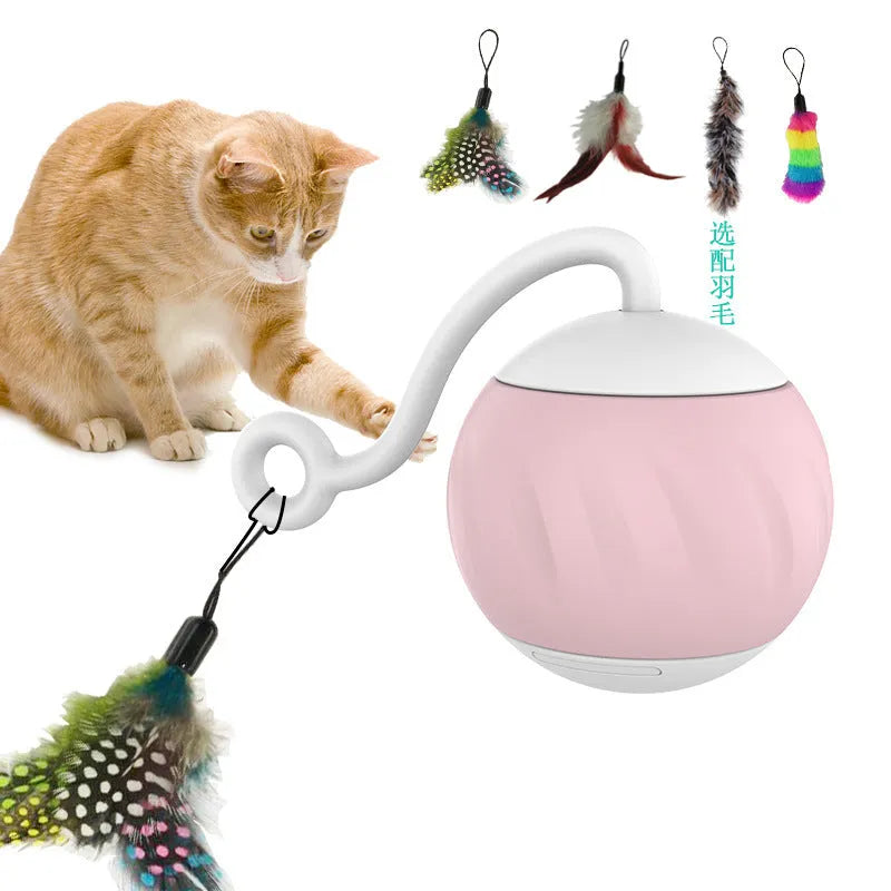 Automatic luminous electric cat teaser ball in watermelon or pumpkin design pattern