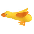 Yellow plush teddy dog toy with a duck squeaker and hidden treat pockets for training and chewing
