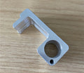 Antibacterial EDC door opener with key ring, shown as manual no-touch tool for public doors, buttons, and card terminals.