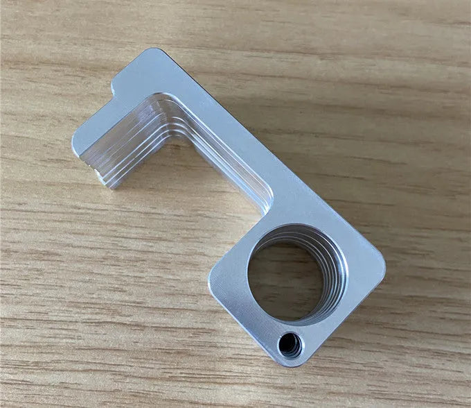 Antibacterial EDC door opener with key ring, shown as manual no-touch tool for public doors, buttons, and card terminals.