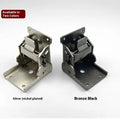 Furniture folding hinge with self-locking mechanism showing 0-90 degree adjustment