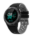 GPS positioning smart watch with silicone strap in blue, black, cyan, or silver black colour.