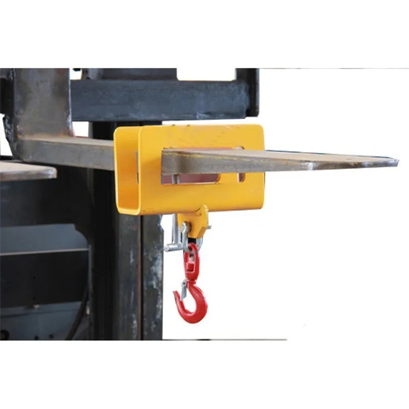 MK forklift hook attachment with rotatable design and safety locking device for converting forklifts to mobile cranes