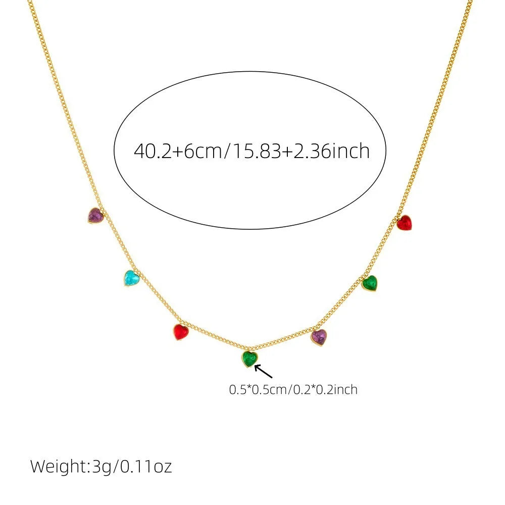 Women's gold-plated stainless steel necklace with heart-shaped pendant on regular chain
