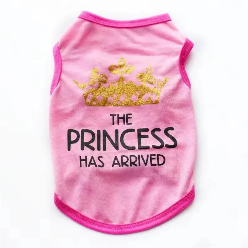Lightweight cotton summer vest for a dog shown in a choice of six colours including black, grey, blue, pink, and rose.