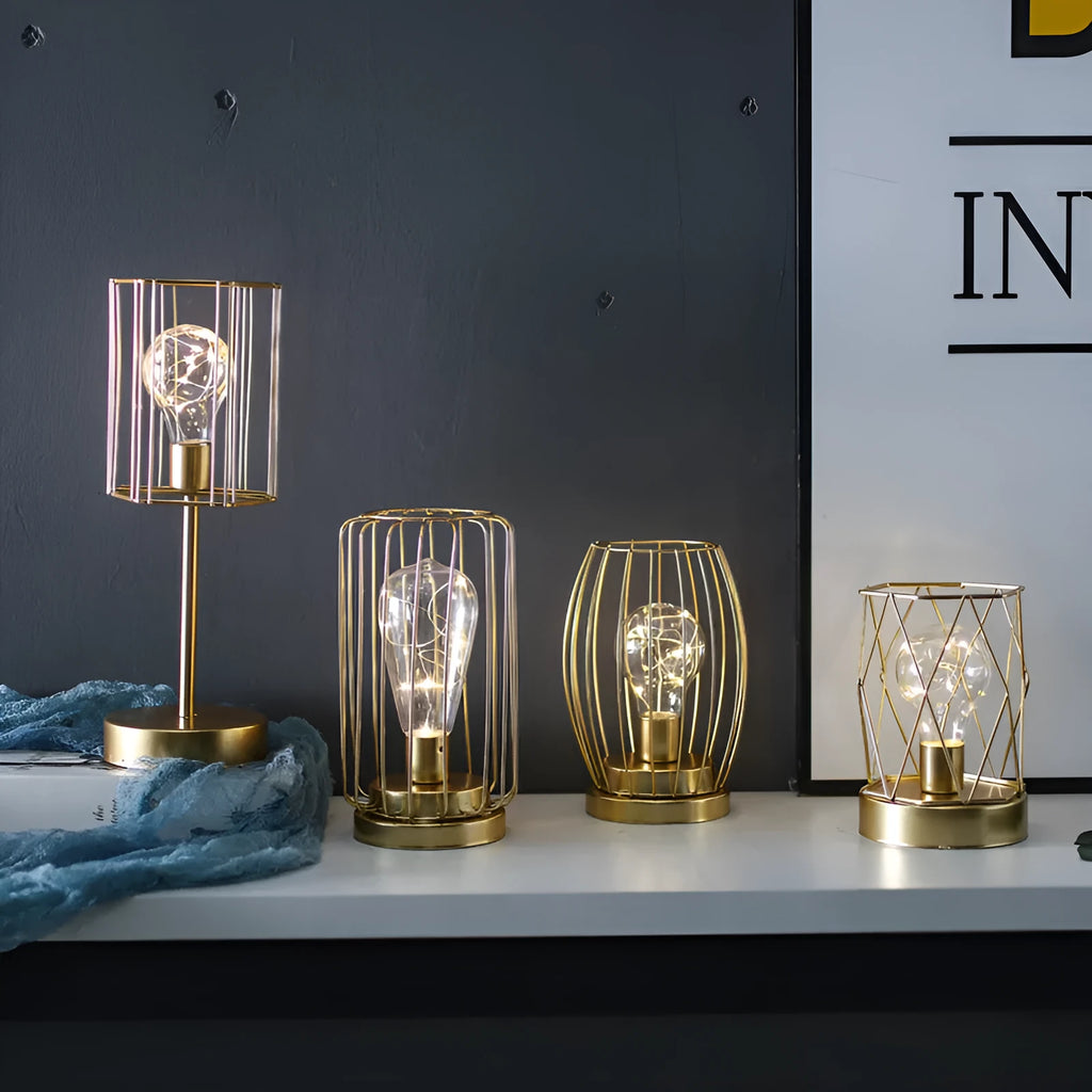 Geometric iron decorative light with electroplated finish in Nordic style