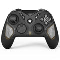 Black wireless game controller with leather texture for Nintendo Switch and mobile phones