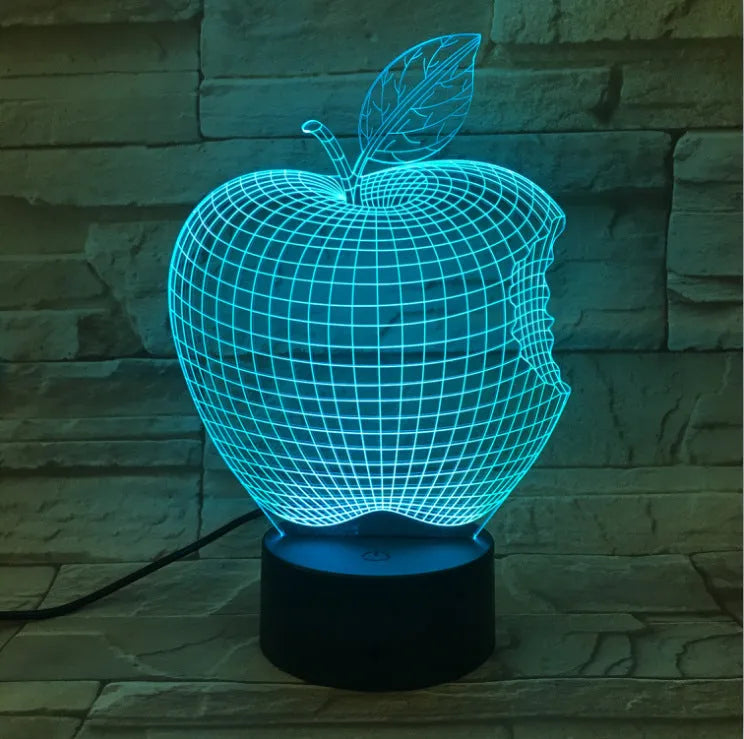 3D fruit colourful night light with acrylic shade and touch control in seven colours