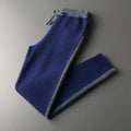 Men's camel coloured cashmere wool blend half turtleneck zipper cardigan and matching trousers winter sports suit