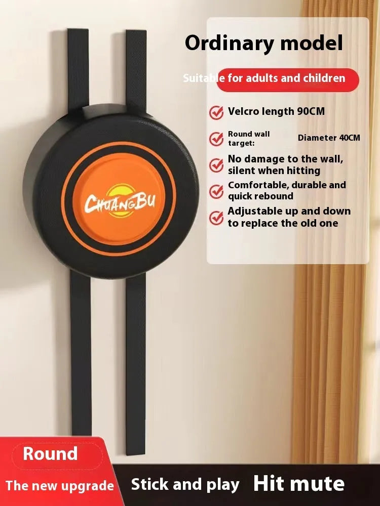 Wall-mounted PU boxing sandbag target in round and square designs for home training