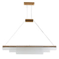 Minimalist glass pendant lamp with iron body in three length options for restaurant lighting