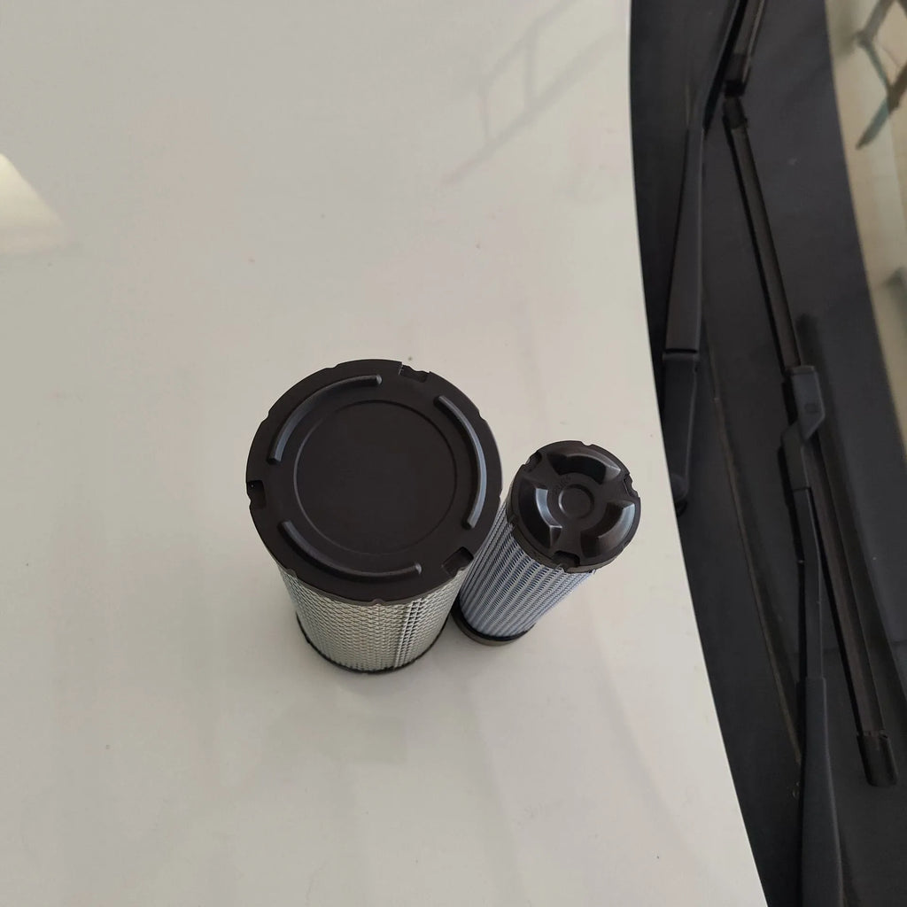 Donaldson 1027 air filter with straight head and elbow fitting options showing dimensions