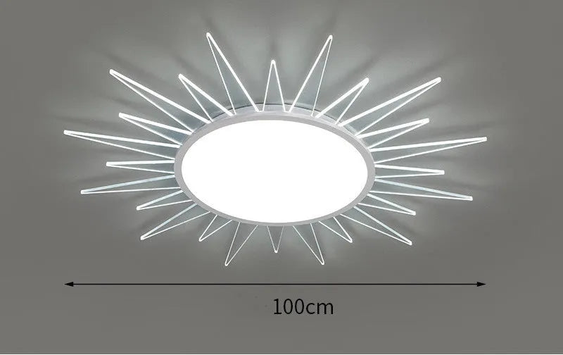 Modern round aluminium LED ceiling lamp with remote control dimming in various sizes