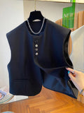 Loose-fitting waistcoat dress with bandage-style detailing and pockets in beige colour