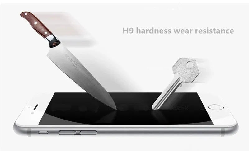 Tempered glass screen protector for iPhone with 9H hardness and oleophobic coating