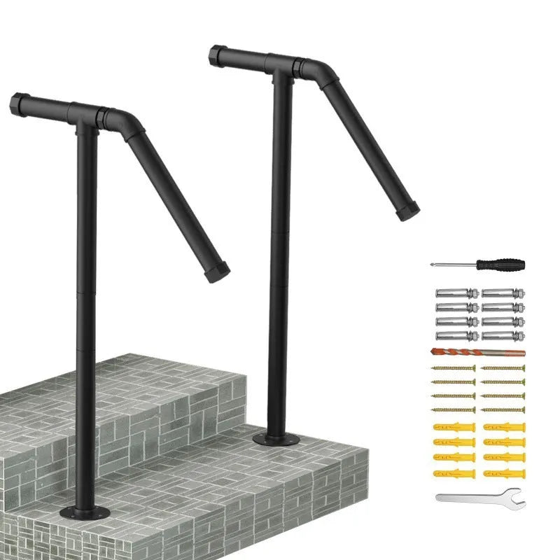 Black metal American household minimalist stairs ladder support