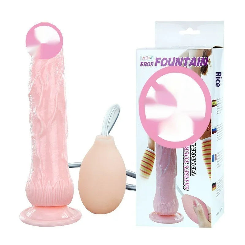 Flesh-coloured TPR and ABS suction cup dildo sex toy, 200mm long.